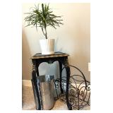 Side Table, Magazine Rack, Trash Can & Plant Mixed Lot