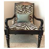 Zebra Accent Chair With Pillow