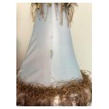 Pair of Decorative Floor Lamps With Feather Shades