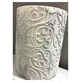 White Floral Wreath & Decorative Cylinder Bathroom Decor Mixed Lot