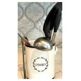 Tea, Coffee & Utensil Canister Set With Utensils