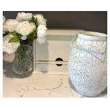 Faux Floral Arrangement, Lantern & Organizer Box Mixed Lot