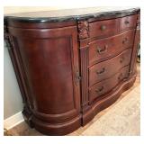 American Drew Faux Marble Top Buffet Cabinet
