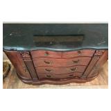 American Drew Faux Marble Top Buffet Cabinet