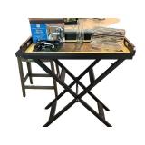 Wine Bar Table With Bonjour Chateau Deluxe Wine Opener & Glass Accessories