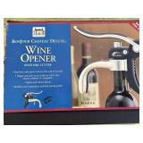 Wine Bar Table With Bonjour Chateau Deluxe Wine Opener & Glass Accessories