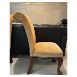 Pair of Carved Upholstered Clawfoot Chairs