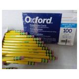 Pencils and Ruled Index Cards...