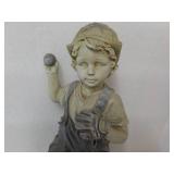 Boy Playing Ball Statue 13" tall...
