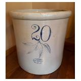 Vintage Red Wing Pottery Double Birch Crock #20