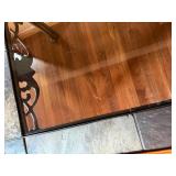 Glass Coffee Table With Iron Base