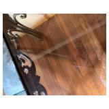 Glass Coffee Table With Iron Base