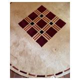 Round Wool & Cotton Area Rug 93"