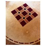 Round Wool & Cotton Area Rug 93"
