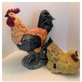 Cbk Ltd Rooster and Hen Figurines (Lot of 2)