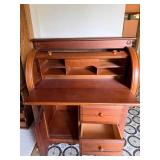 Wood Roll Top Secretary Desk