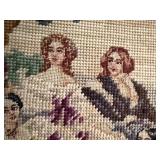 Petit Point Embroidery in Ornate Antique Frame