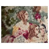 Petit Point Embroidery in Ornate Antique Frame