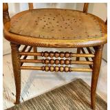 Vintage Oak Armchair With Carved Back