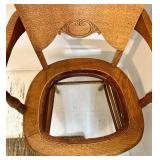 Vintage Oak Armchair With Carved Back