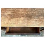 Vintage Oak Desk With Drawer & Side Rack
