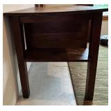 Vintage Oak Desk With Drawer & Side Rack
