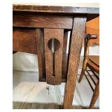 Vintage Oak Desk With Drawer & Side Rack