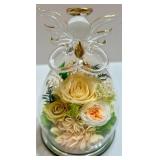 Mixed Lot Clear Glass Vases, Pitcher, Tumblers & Lighted Angel