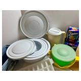 Assorted Kitchen Essentials including Pampered Chef, Ziploc, Tupperware