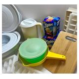 Assorted Kitchen Essentials including Pampered Chef, Ziploc, Tupperware