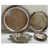 Silver Plated Platters & Trays Mixed Lot (4)