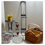 Mixed Home Decor - Basket, Candle Holder, Jars & Rack