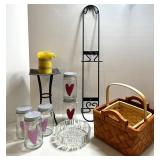 Mixed Home Decor - Basket, Candle Holder, Jars & Rack