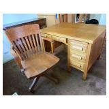 Vintage University of Minnesota Oak Desk & Chair