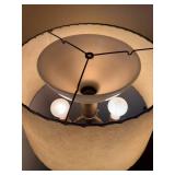 Ornate Three-Light Floor Lamp With Drum Shade