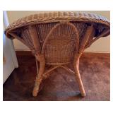 Wicker Armchair With Floral Cushions