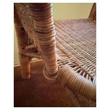 Wicker Armchair With Floral Cushions