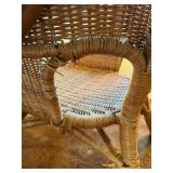 Wicker Armchair With Floral Cushions