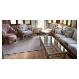 Rattan Wicker Patio Furniture Set including Rug