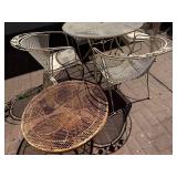 Metal Patio Dining Set With Chairs & Side Table