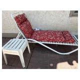 Outdoor Chaise Lounge With Cushions & 2 Tables