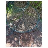 Metal Bistro Set With 2 Chairs & Side Table