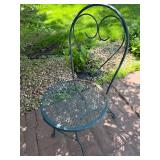 Metal Bistro Set With 2 Chairs & Side Table