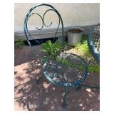 Metal Bistro Set With 2 Chairs & Side Table