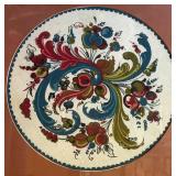 Scandinavian Rosemaling Framed Art With Easel
