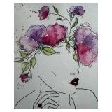A. DeKrey Framed Floral Portrait Art