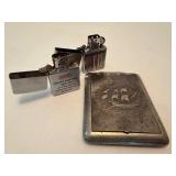 Vintage Zippo Lighters & Ship Relief Cigarette Case Mixed Lot