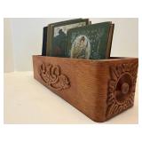 Antique Wood Drawer With Vintage Books Mixed Lot