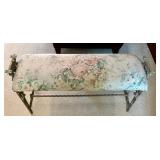 Vintage Painted Metal Bench With Floral Upholstery - Project Piece