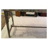 Vintage Painted Metal Bench With Floral Upholstery - Project Piece